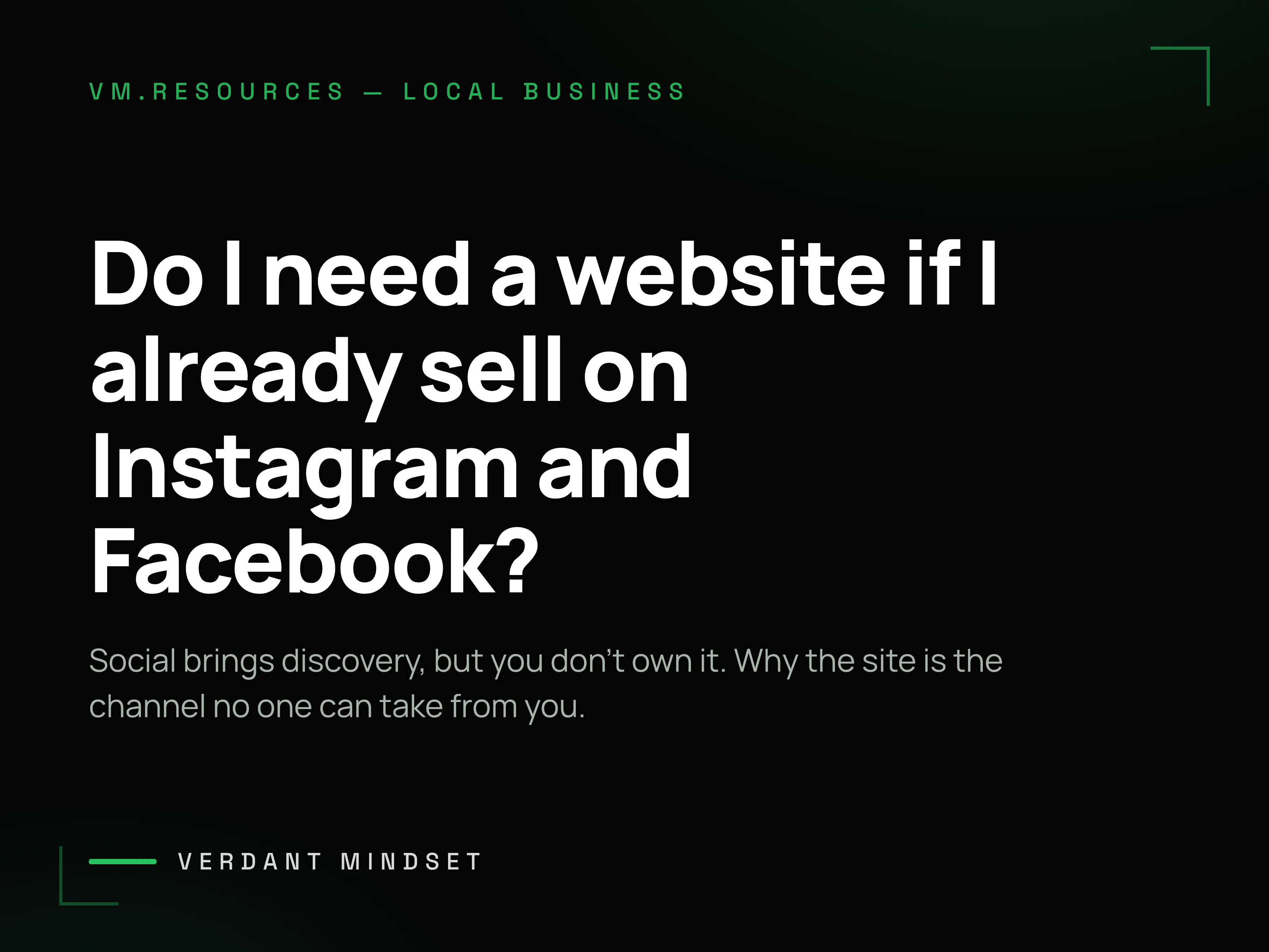 Do I need a website if I already sell on Instagram and Facebook?