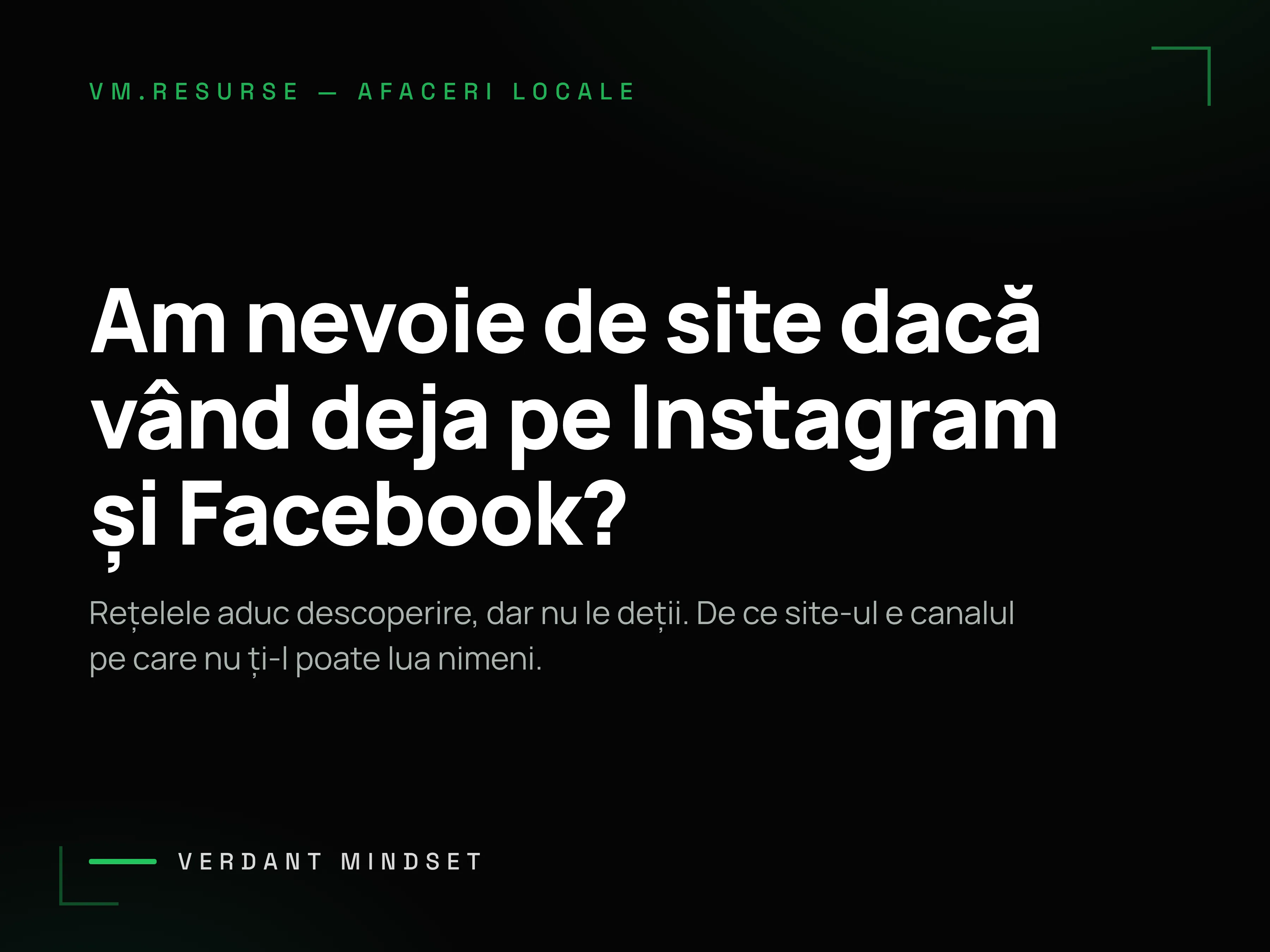 Copertă Verdant Mindset: Am nevoie de site dacă vând deja pe Instagram și Facebook?