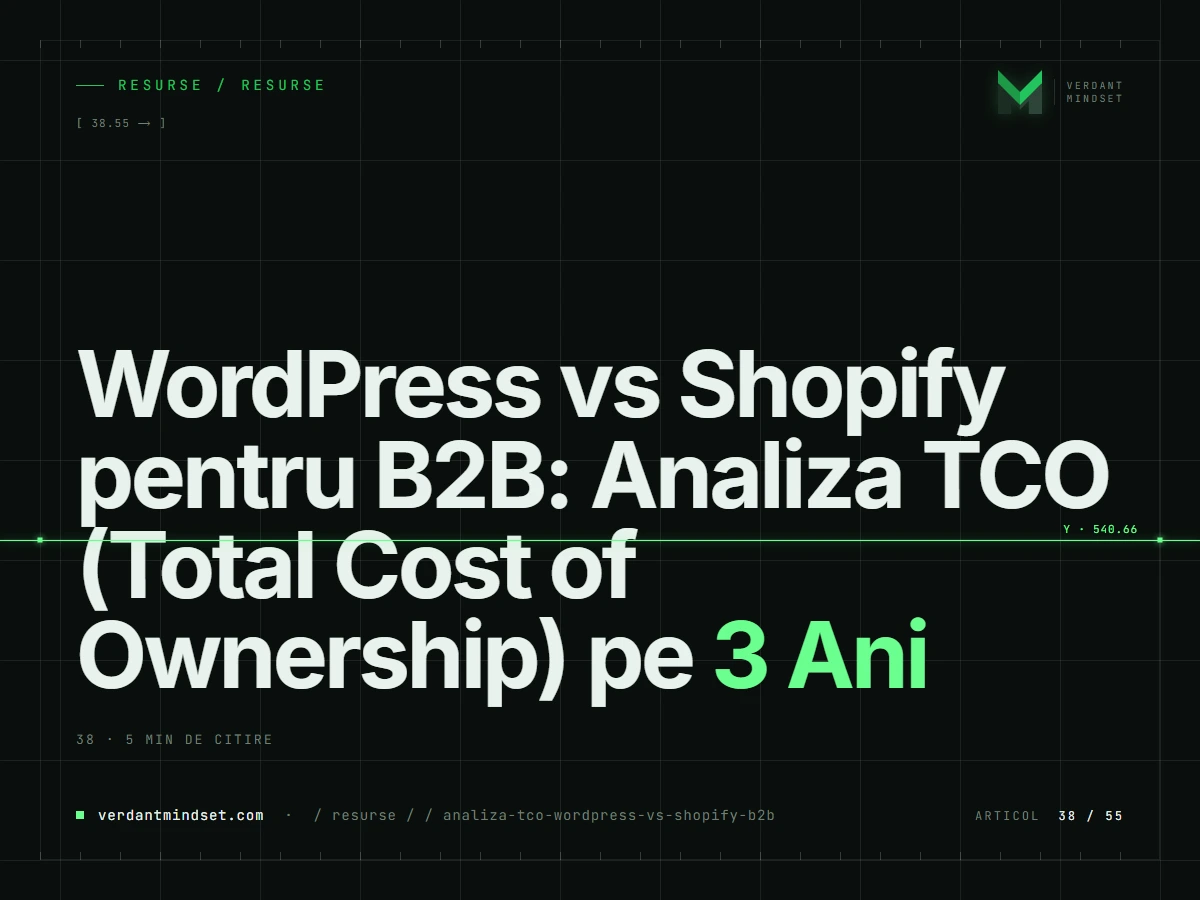 WordPress vs Shopify pentru B2B: Analiza TCO (Total Cost of Ownership) pe 3 Ani