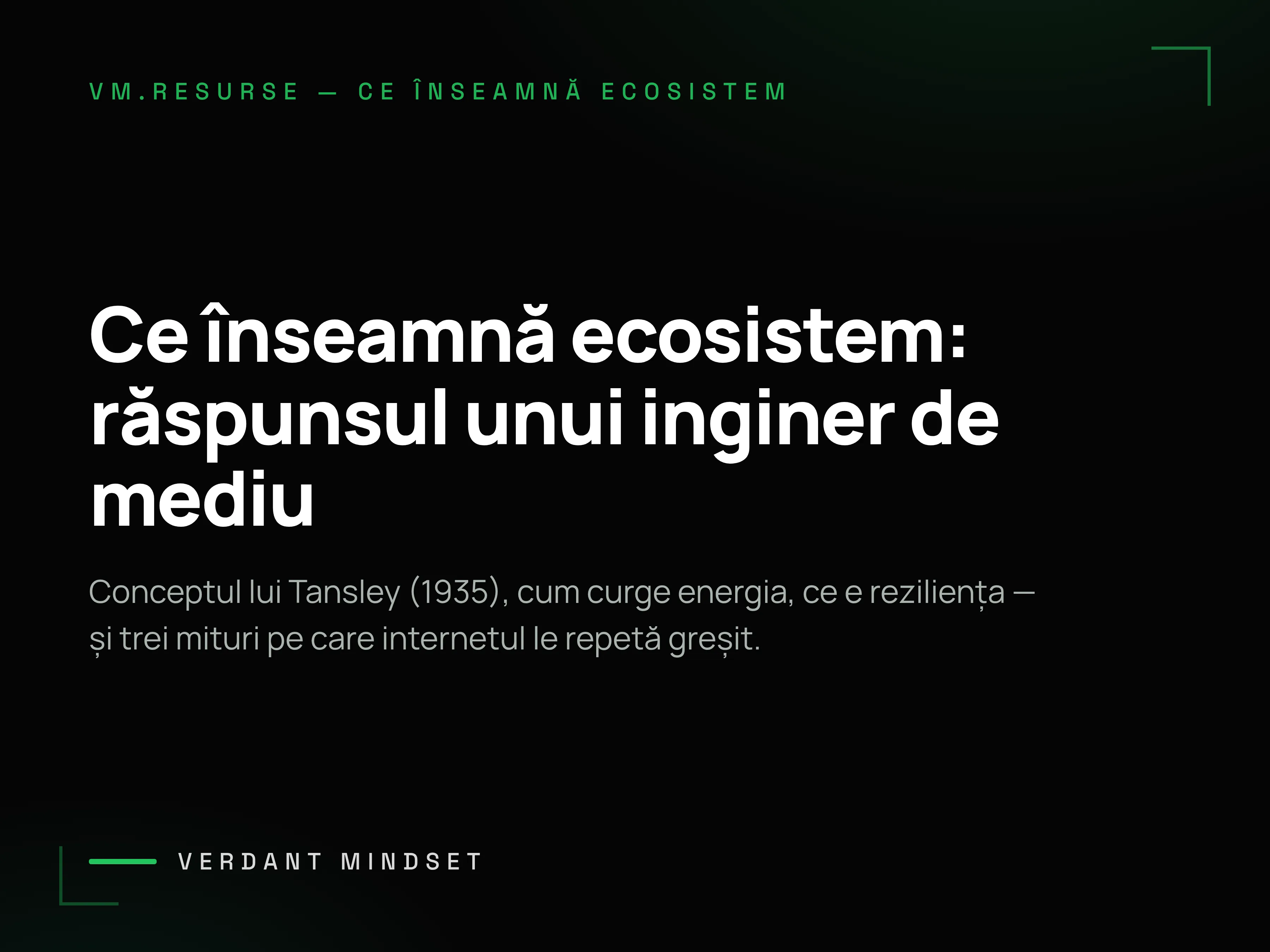Ce înseamnă ecosistem — răspunsul unui inginer de mediu