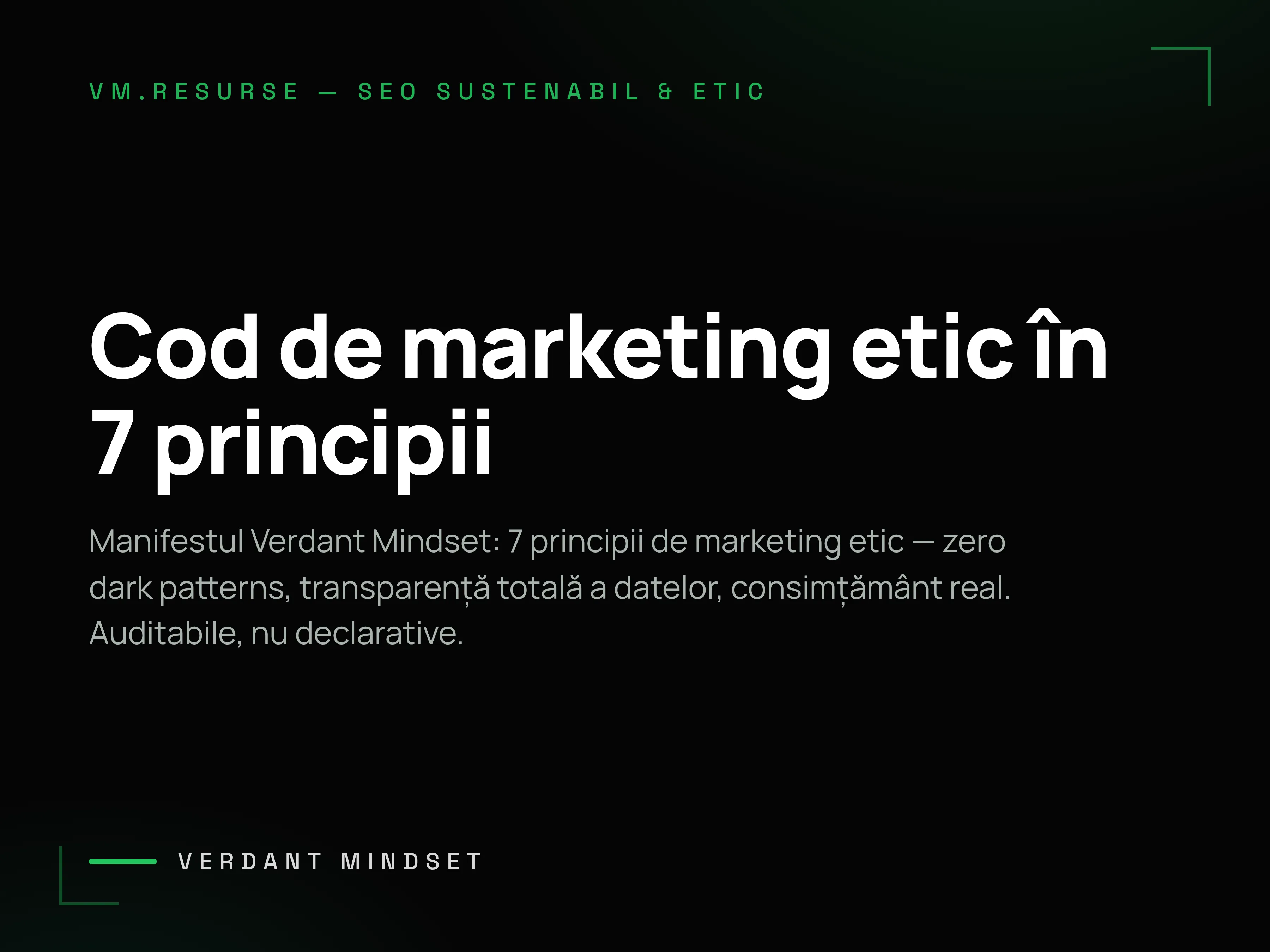 Codul Verdant de marketing etic în 7 principii