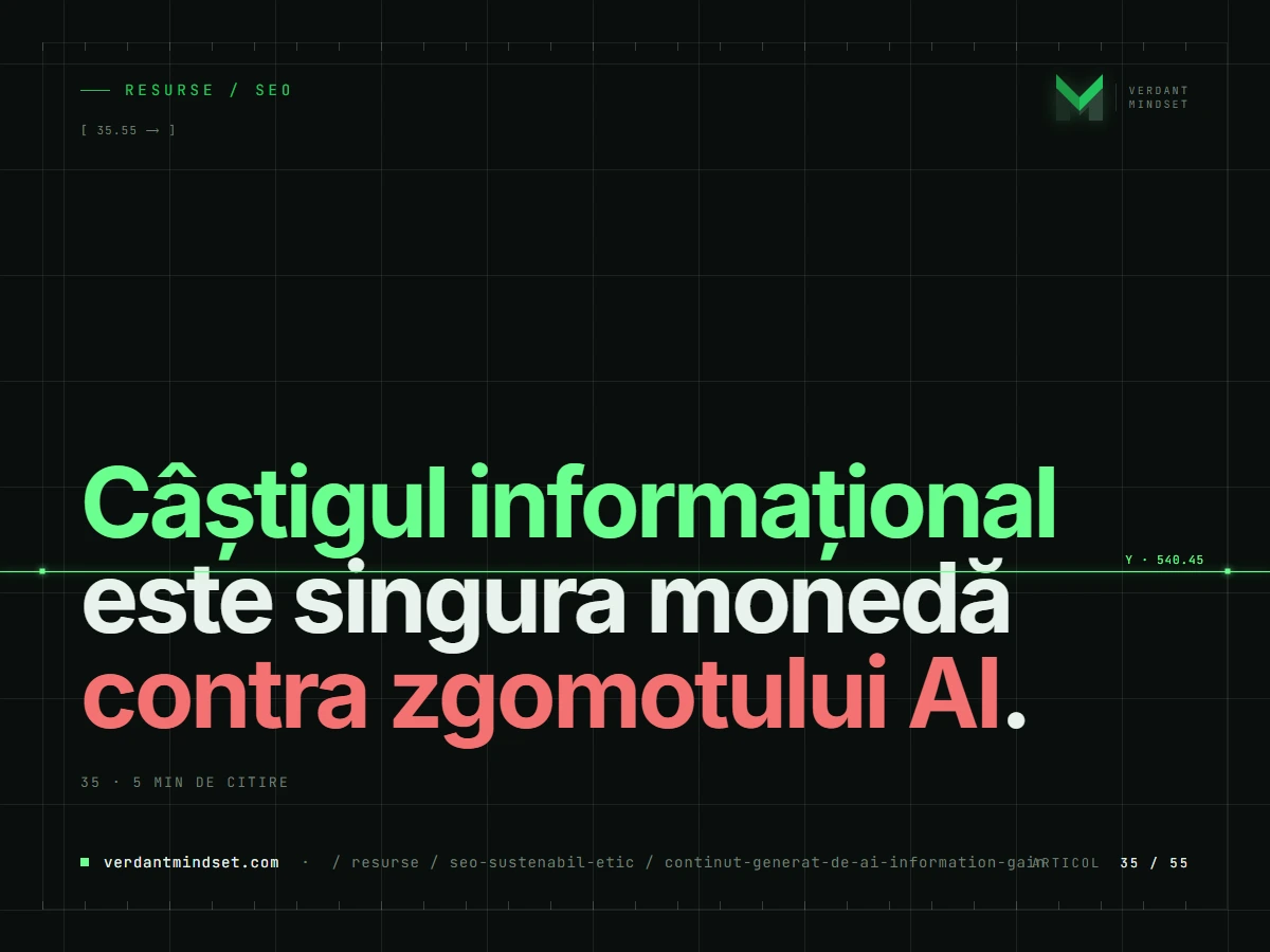 Conținut generat de AI vs. Câștig informațional (GEO)