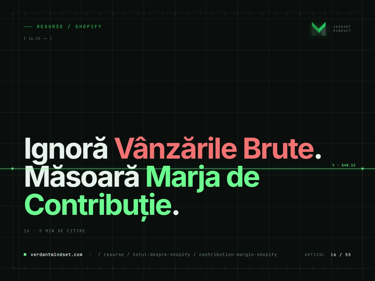 Contribution Margin în Shopify — De ce Gross Sales minte și cum calculezi profitul real?