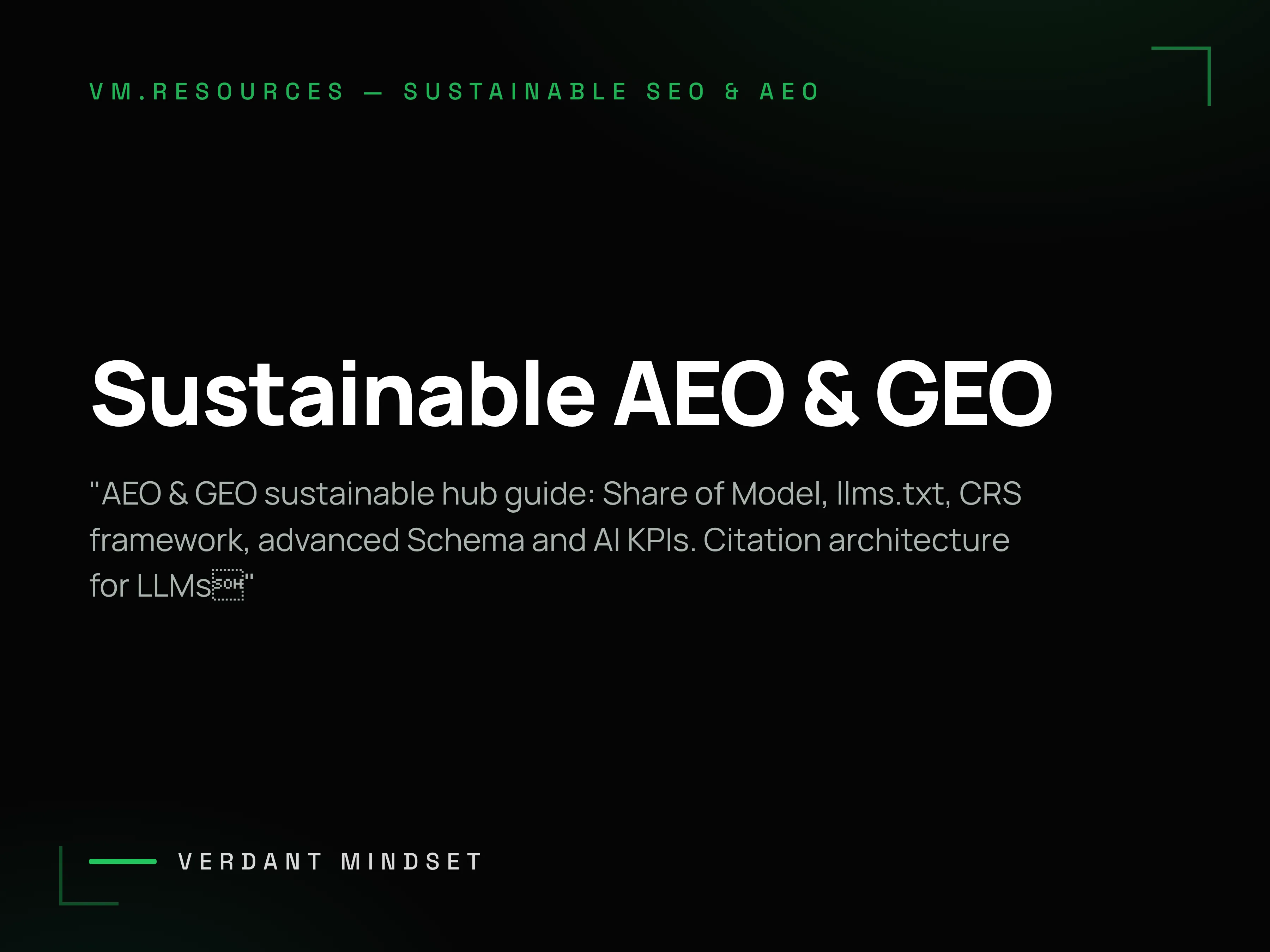 Sustainable AEO & GEO — Architecting the Source of Truth for AI
