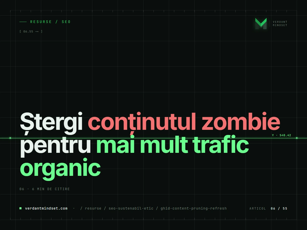Ghid de "content pruning" — arta inginerească de a crește traficul ștergând conținut zombie.