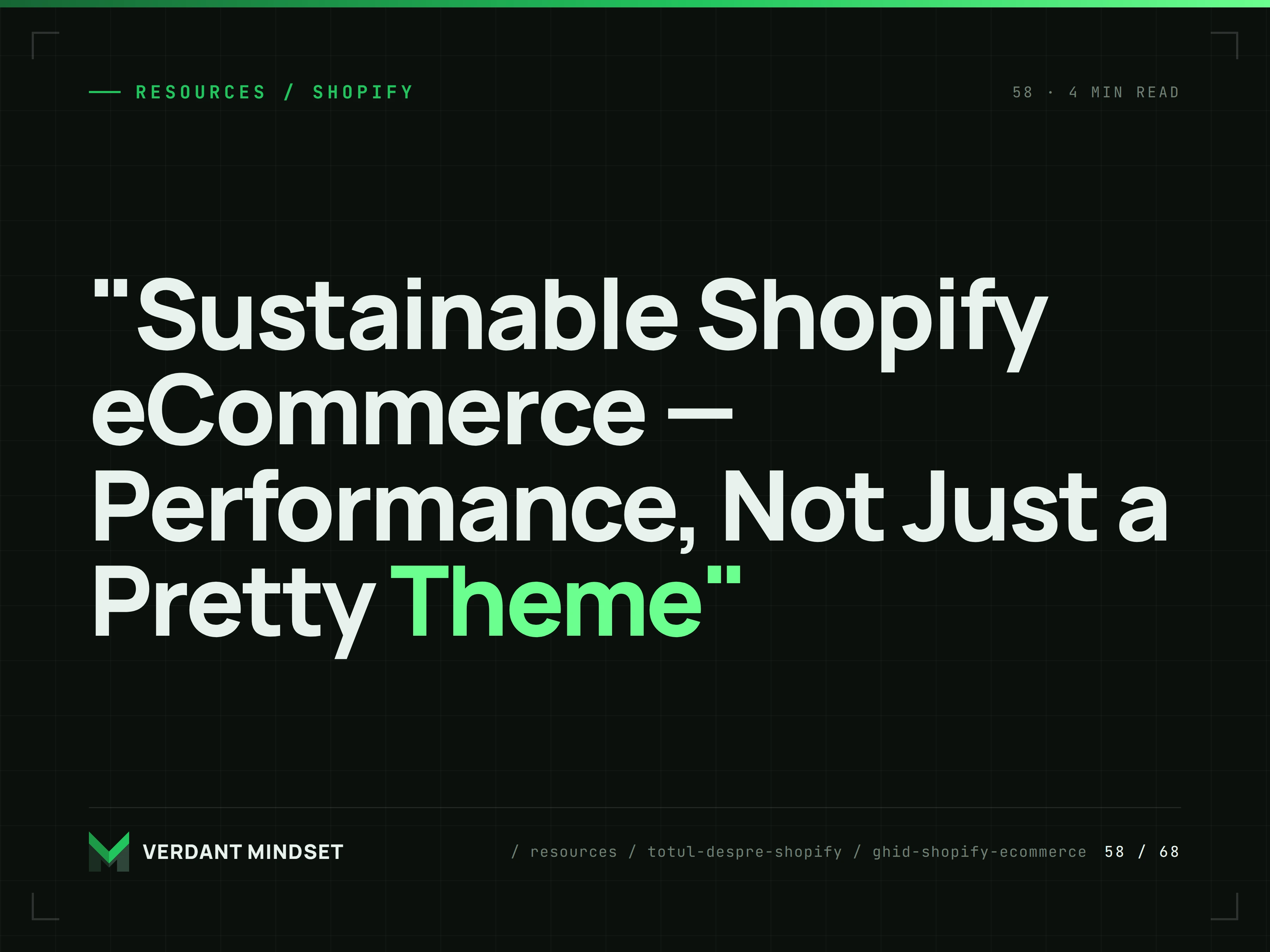 "Sustainable Shopify eCommerce — Performance, Not Just a Pretty Theme"