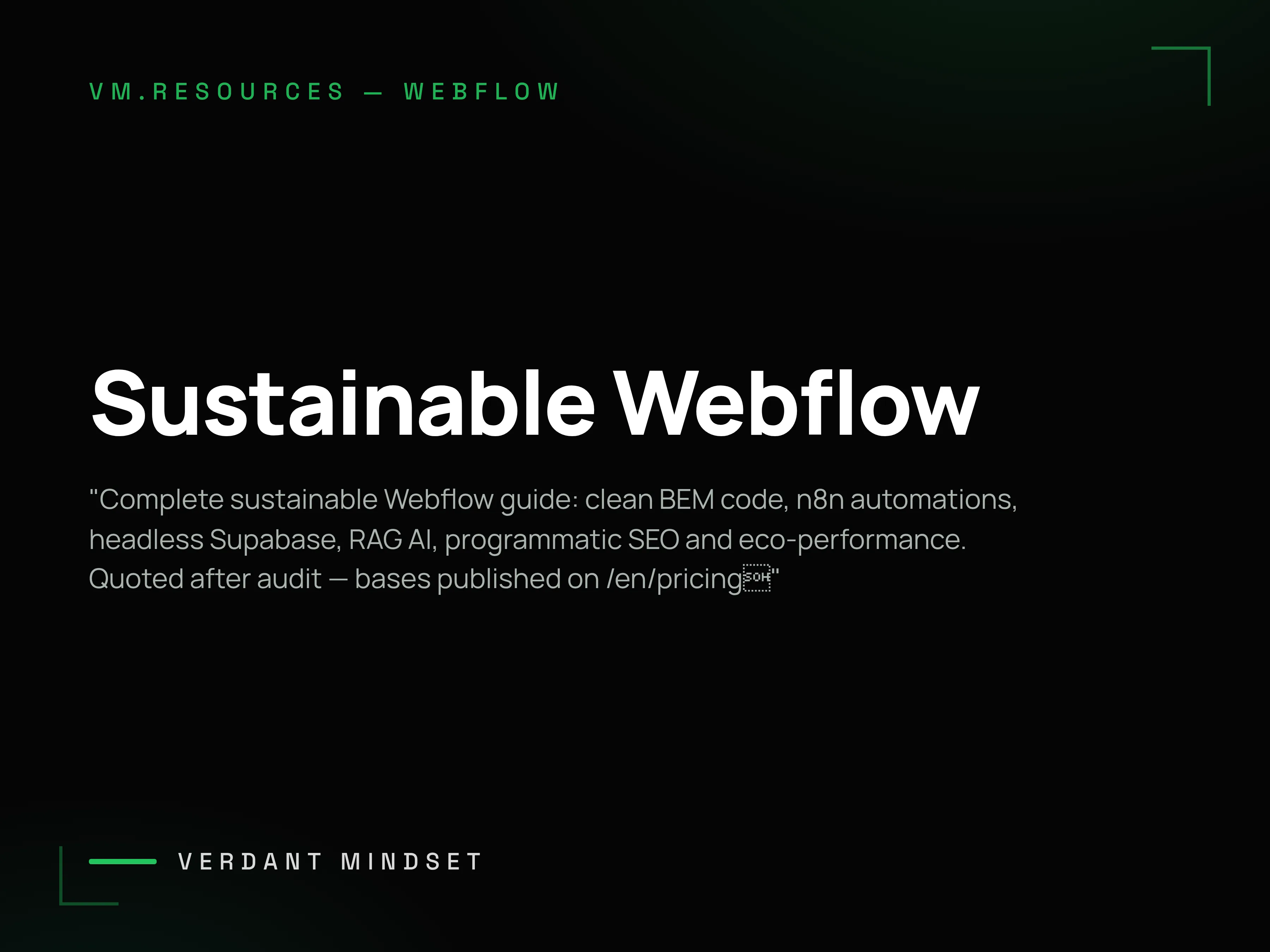 Sustainable Webflow — Autonomous SaaS Ecosystem, Not a Template