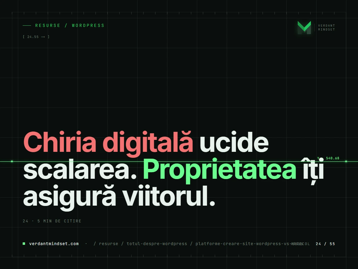 Platforme creare site: de ce să nu fii chiriaș în propriul business? (WordPress vs. SaaS)