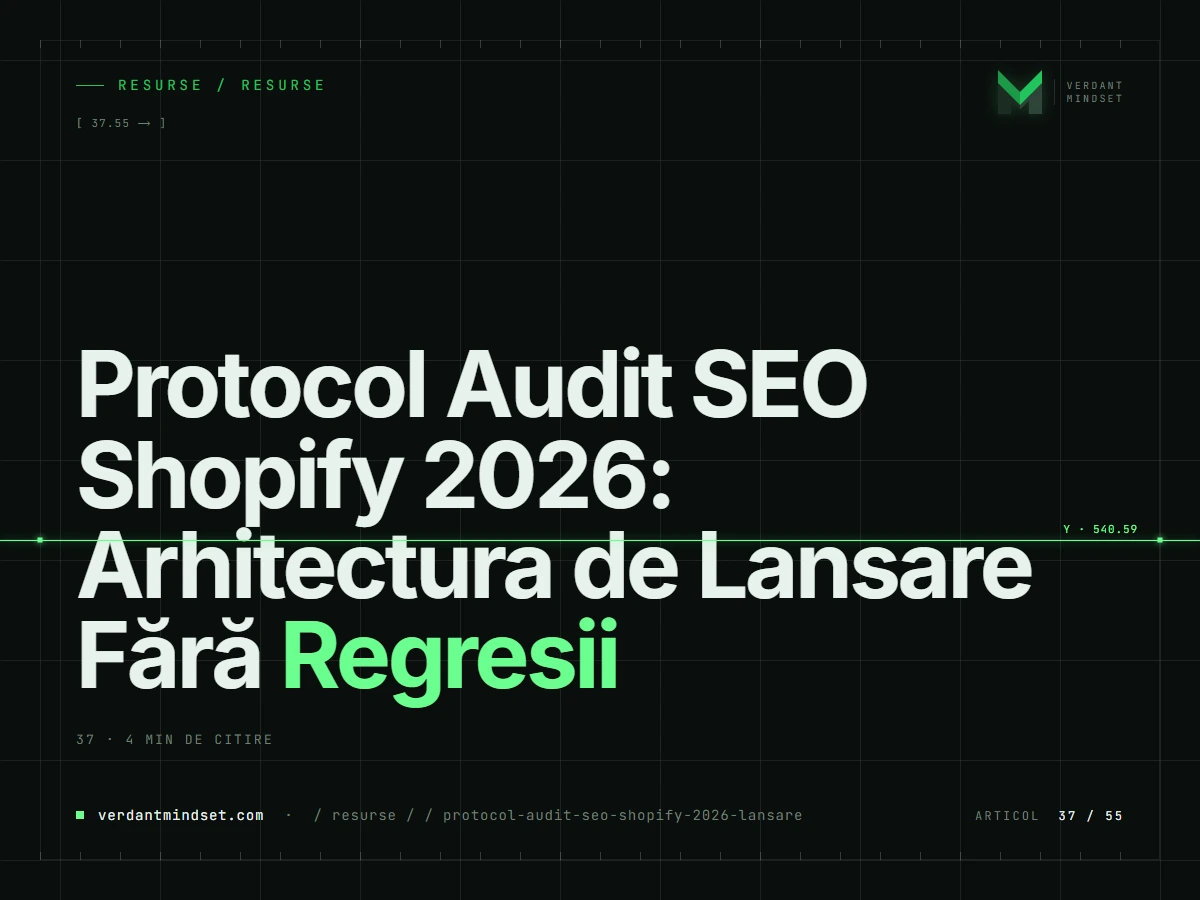 Protocol Audit SEO Shopify 2026: Arhitectura de Lansare Fără Regresii
