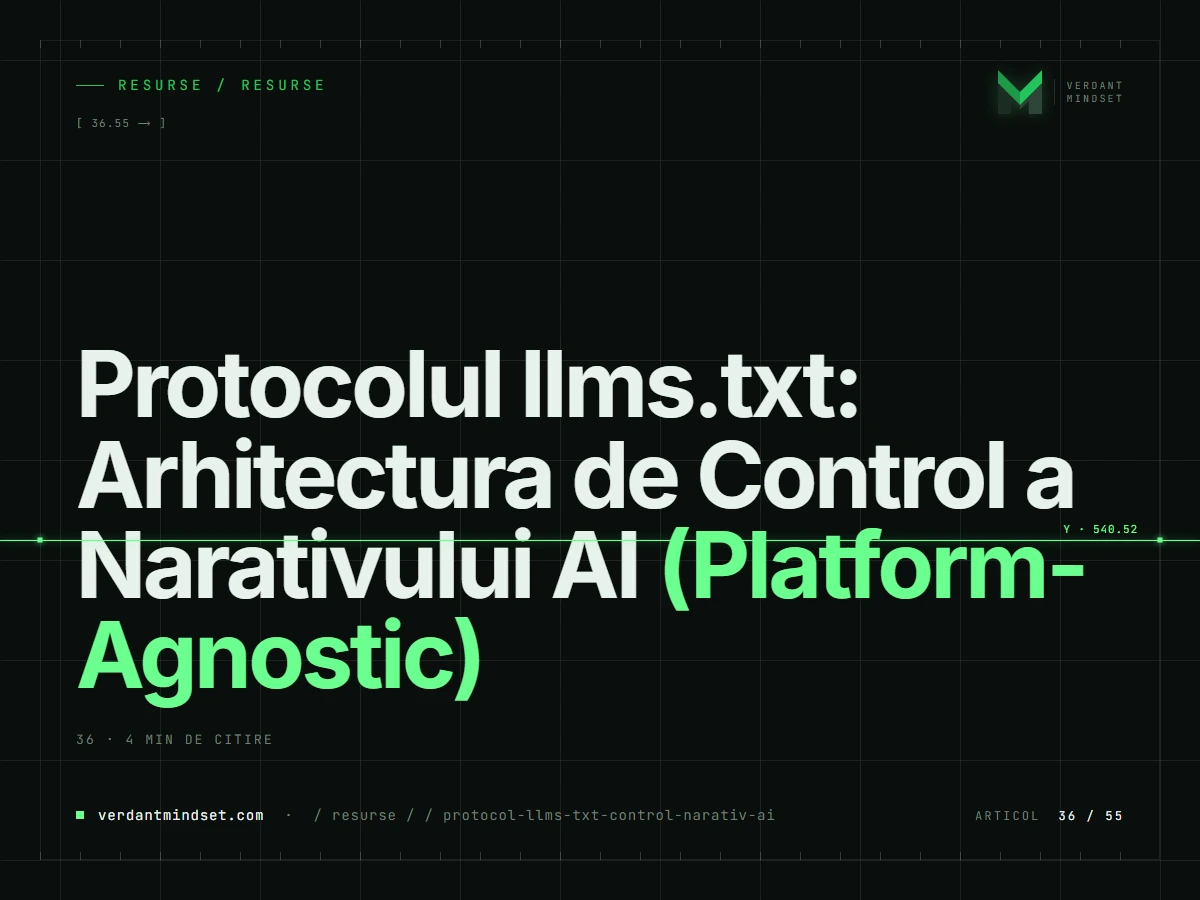Protocolul llms.txt: Arhitectura de Control a Narativului AI (Platform-Agnostic)