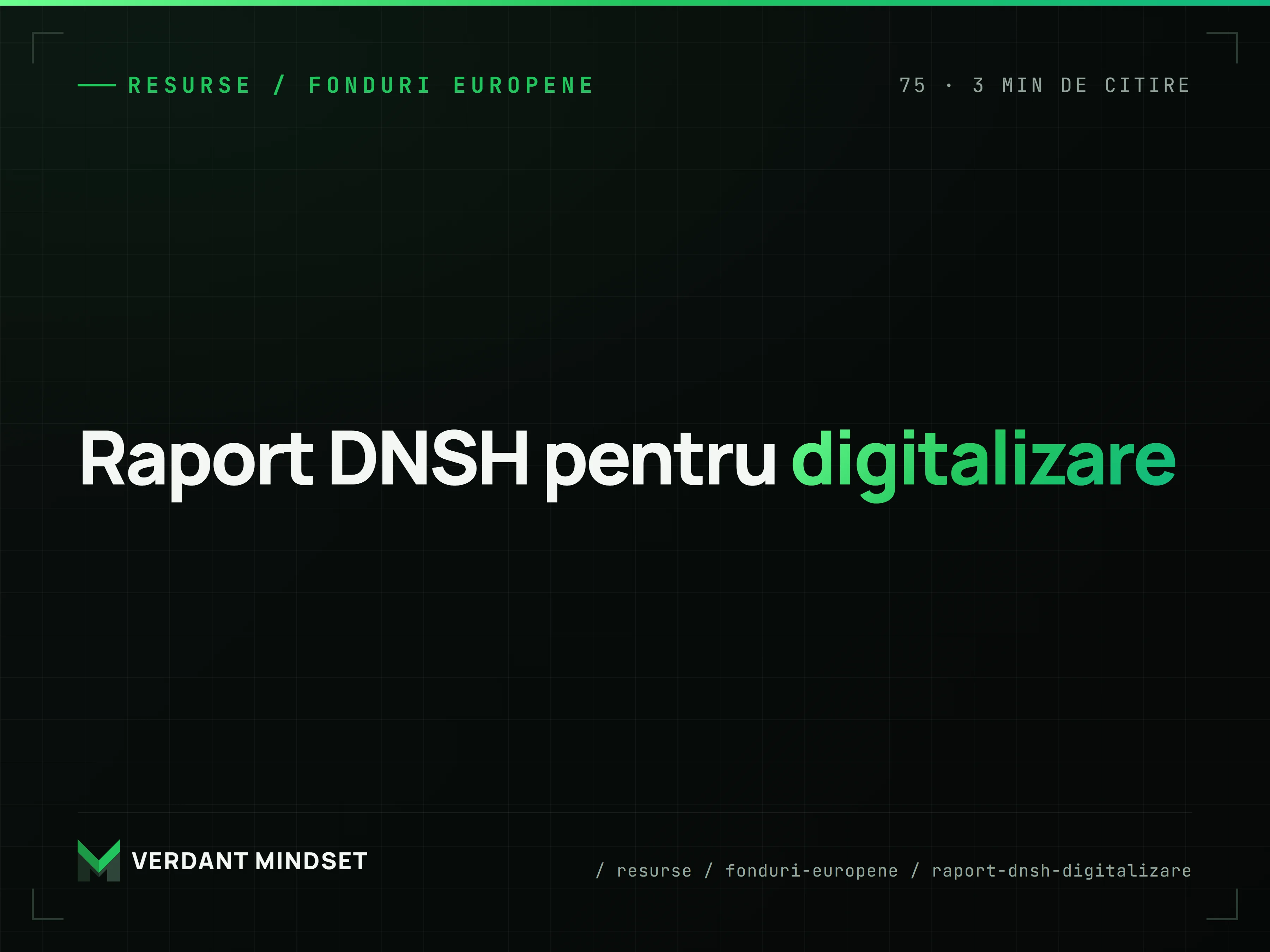 Principiul DNSH în digitalizare: cum redactezi documentația fără respingere