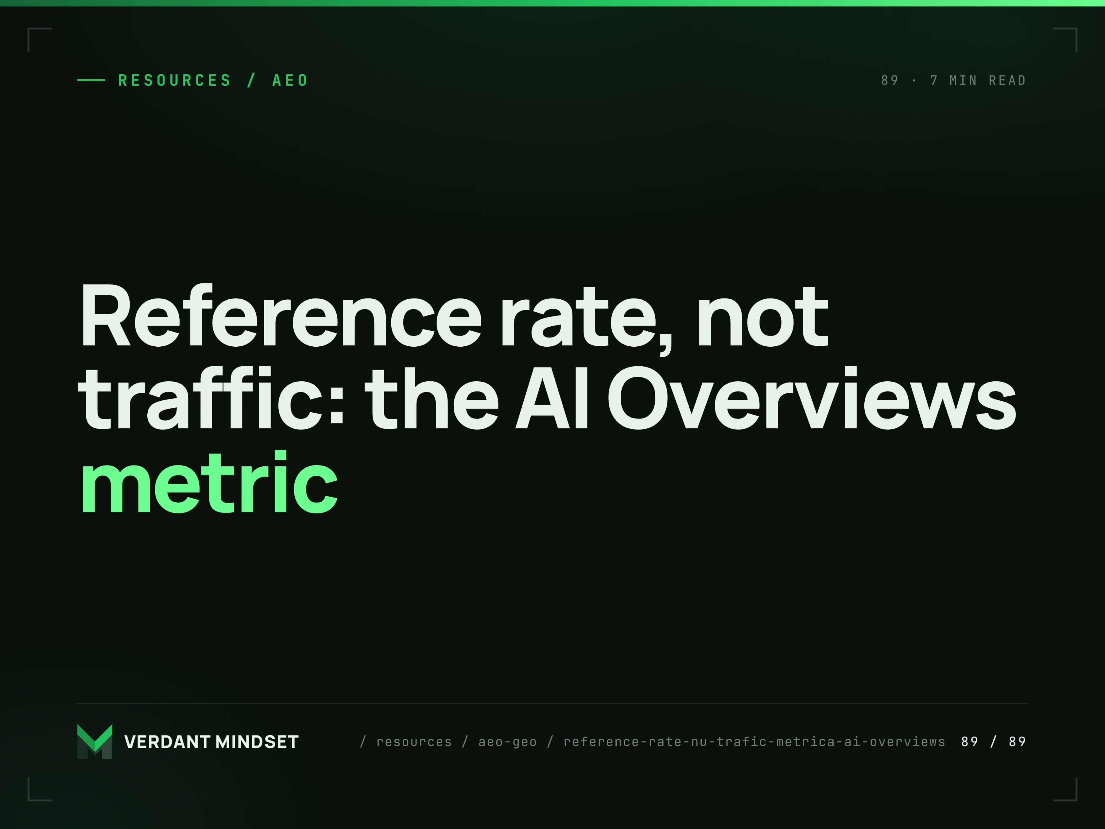 Reference rate, not traffic: the AI Overviews metric