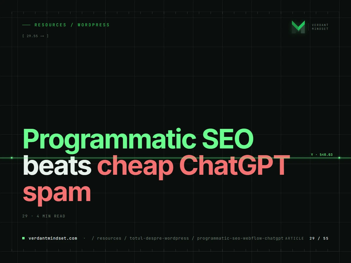 Programmatic SEO with Webflow and ChatGPT: Ending the €1,000 Campaign Trap