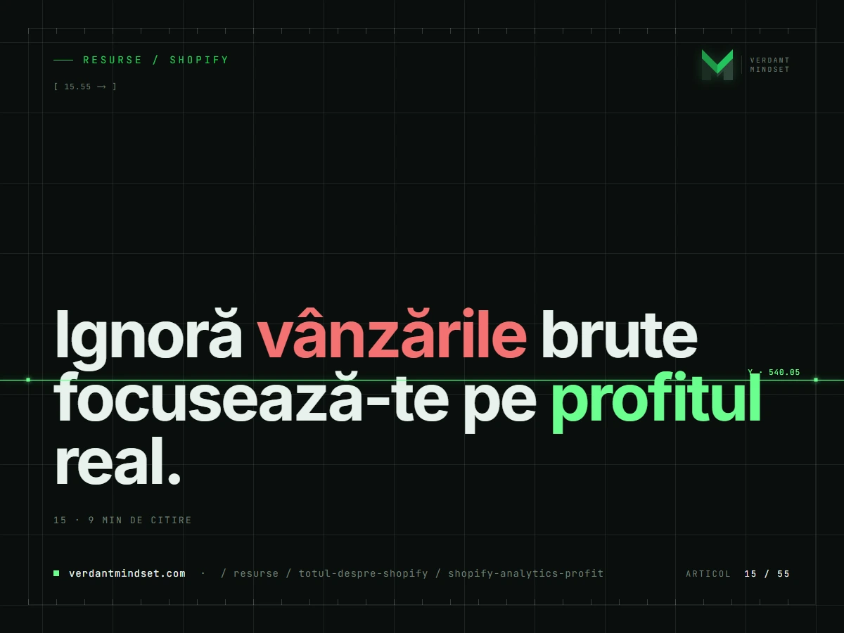 Shopify Analytics & Profitability — Cum citești "Cockpit-ul" afacerii tale ca un CFO?