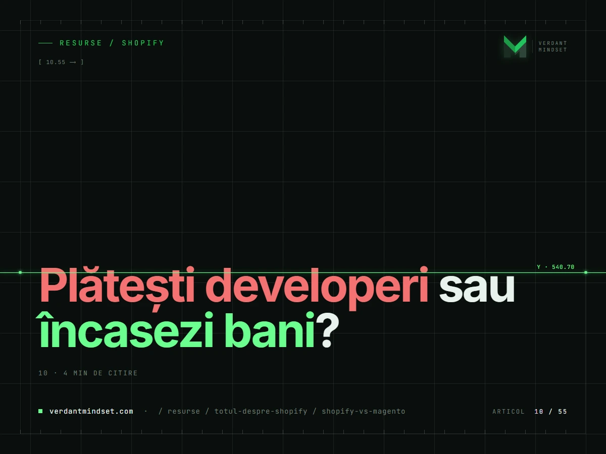 Shopify vs Magento. Analiza costurilor reale (TCO) și mentenanță 2026.