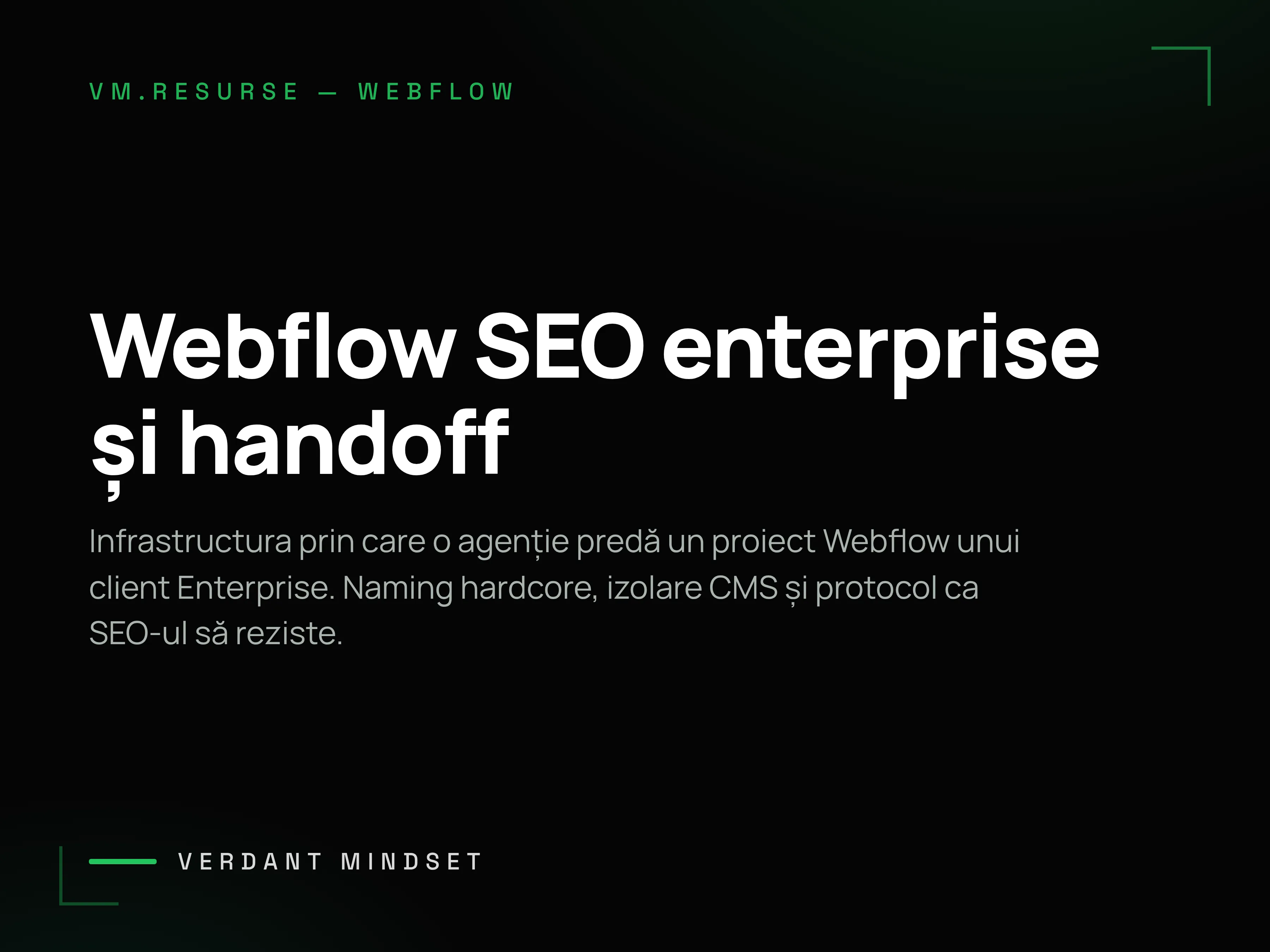 Webflow SEO pentru enterprise, handoff și scalare B2B