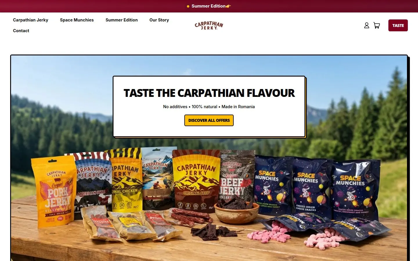 Site live Carpathian Jerky — construit de Verdant Mindset