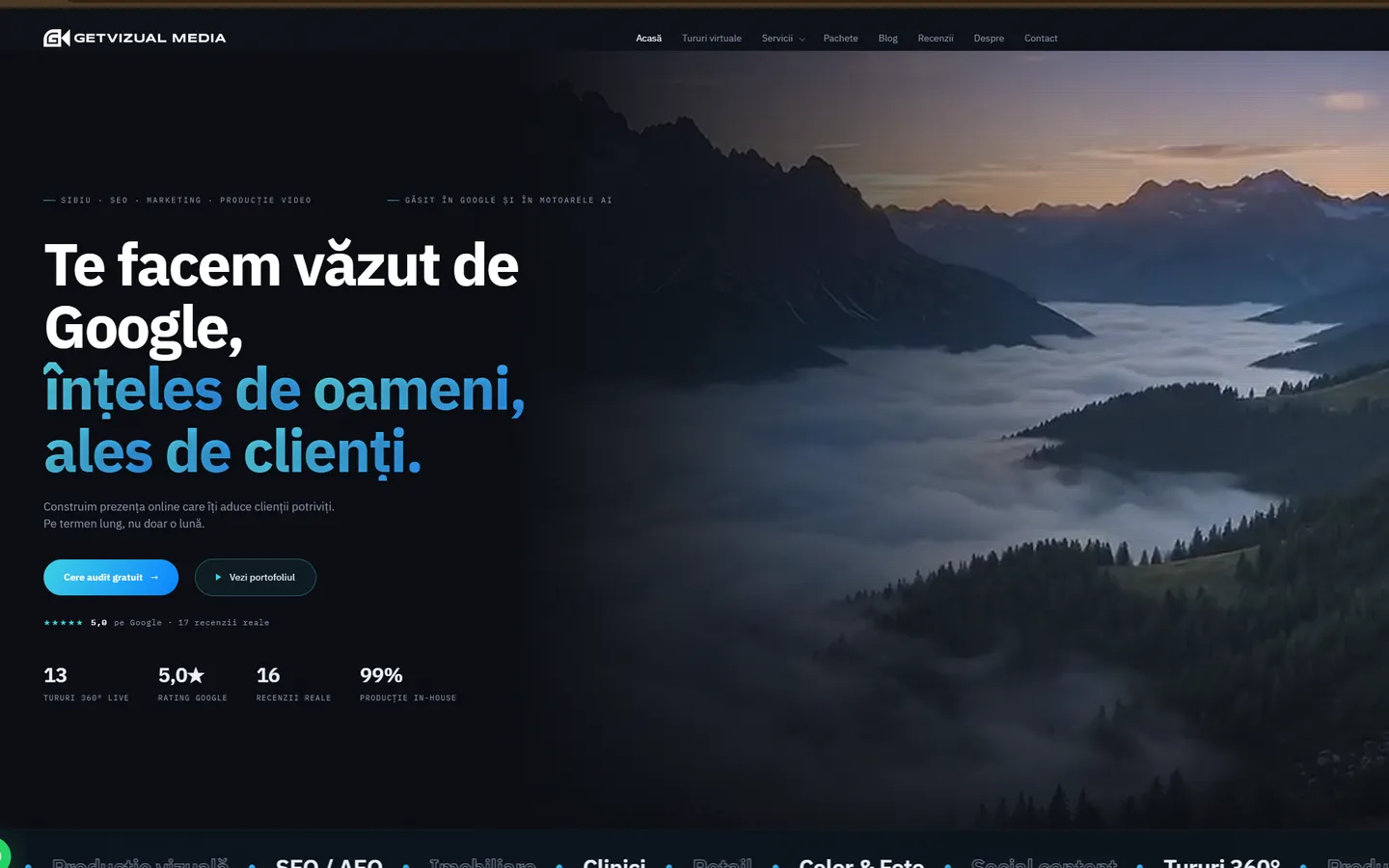 Site live GetVizual Media — construit de Verdant Mindset