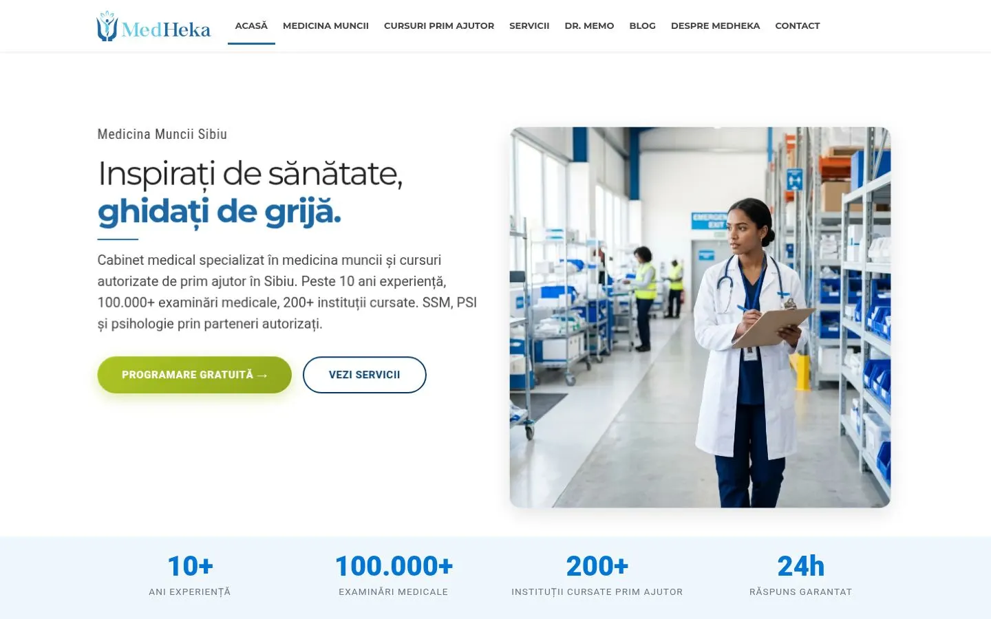 Site live MedHeka — construit de Verdant Mindset