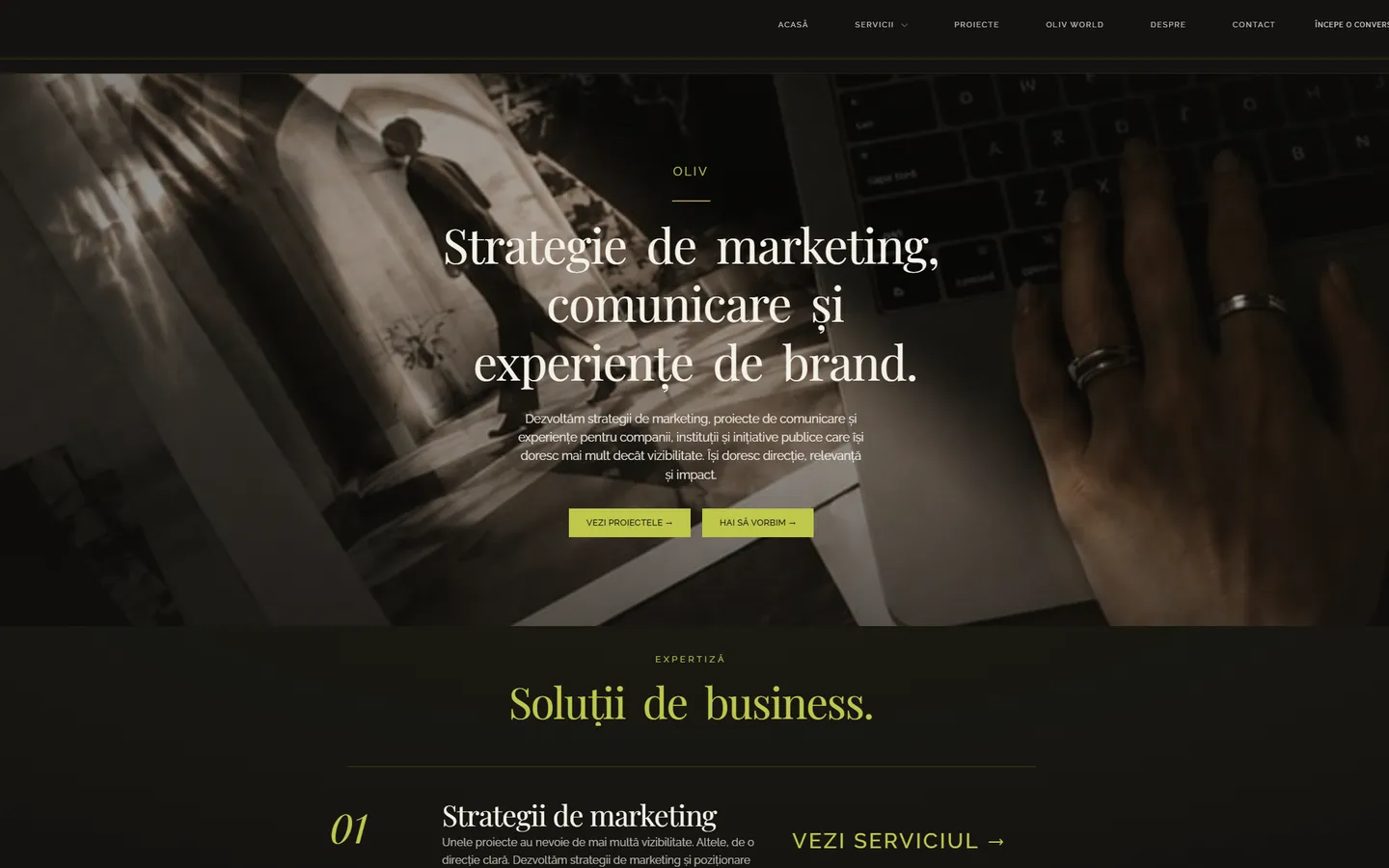 Site live OLIV Agency — construit de Verdant Mindset