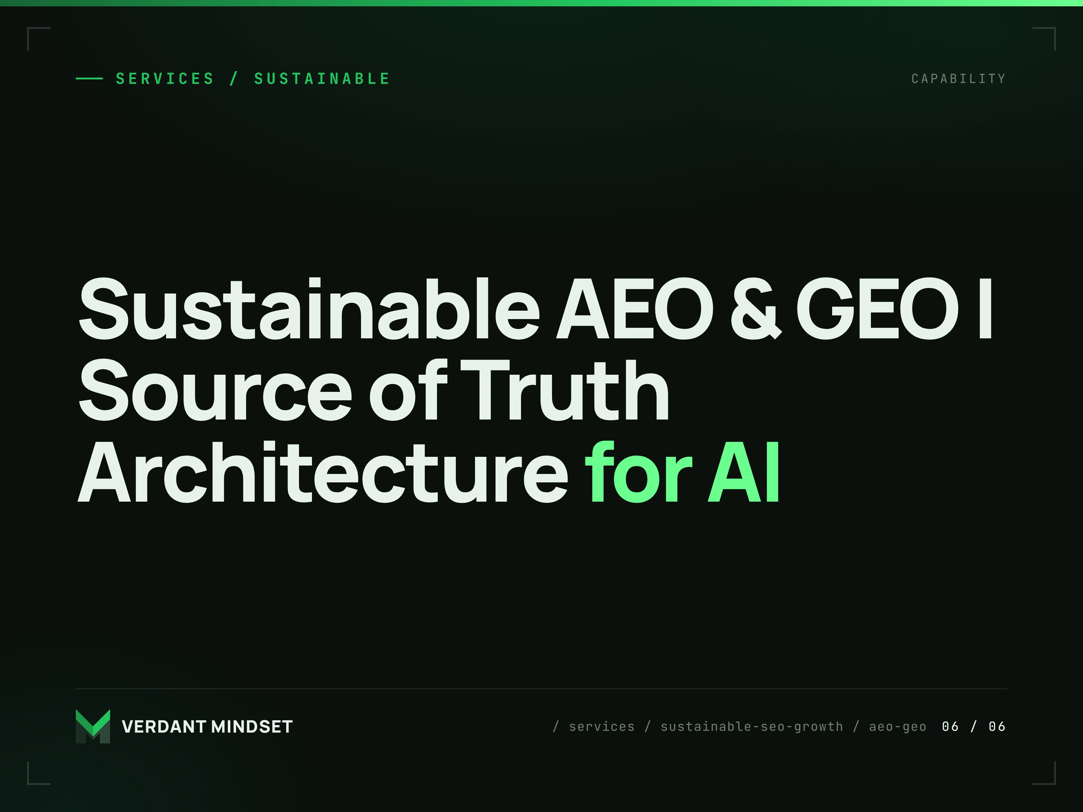 Sustainable AEO & GEO: source-of-truth architecture for AI