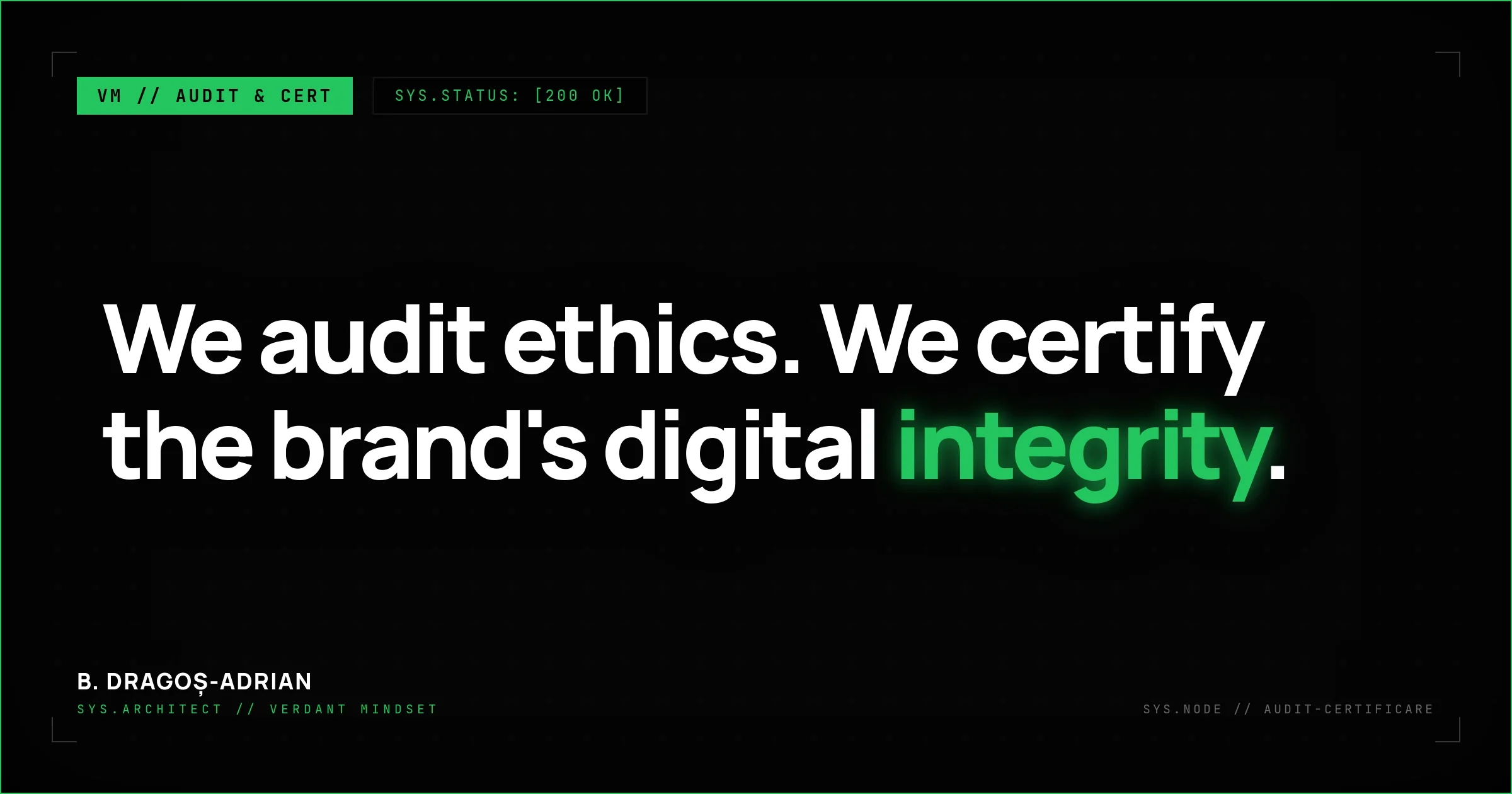 Digital ethics audit & certification — sustainable digital marketing practices