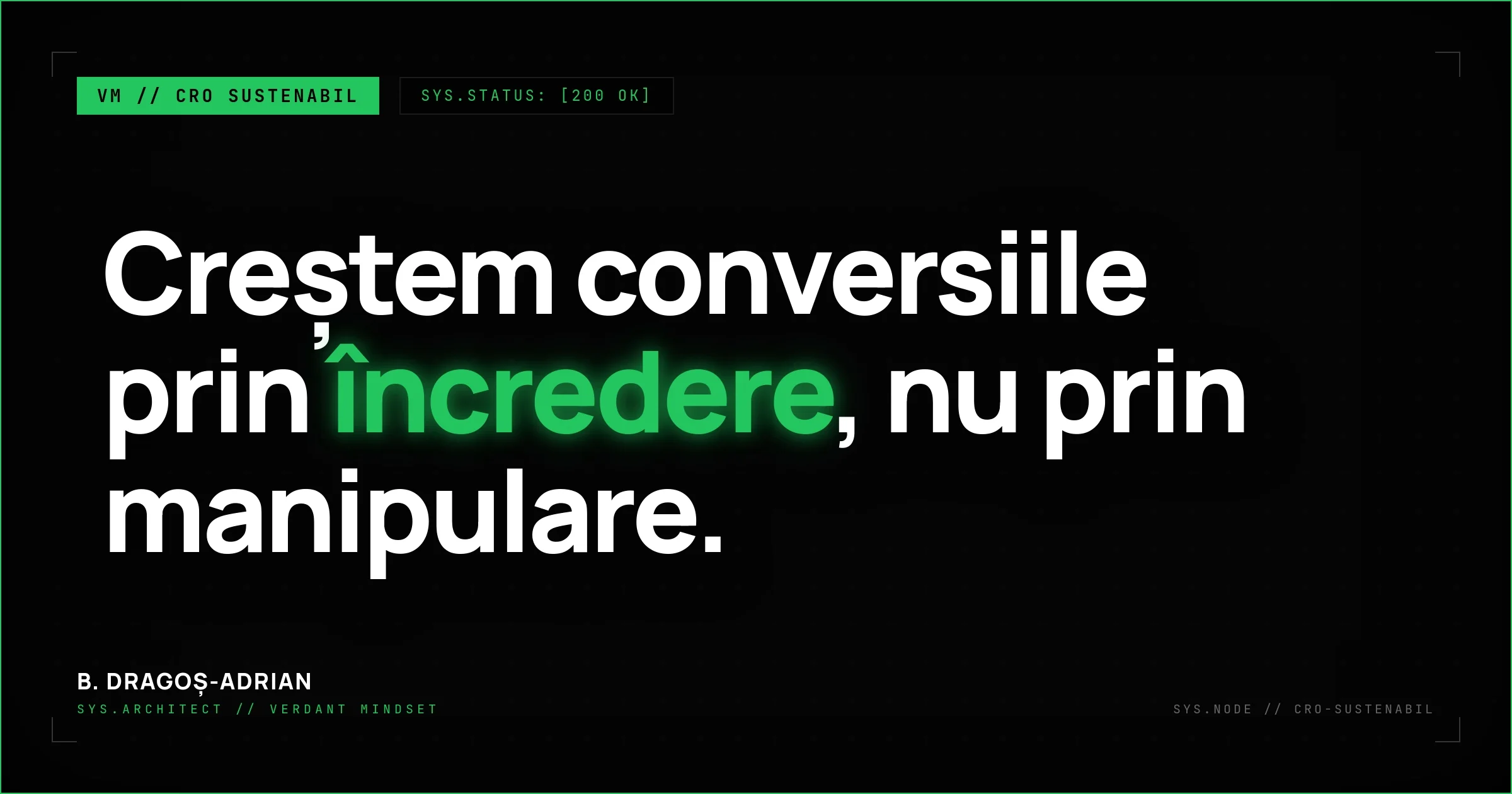 Optimizare rata de conversie (CRO) etică & sustenabilă