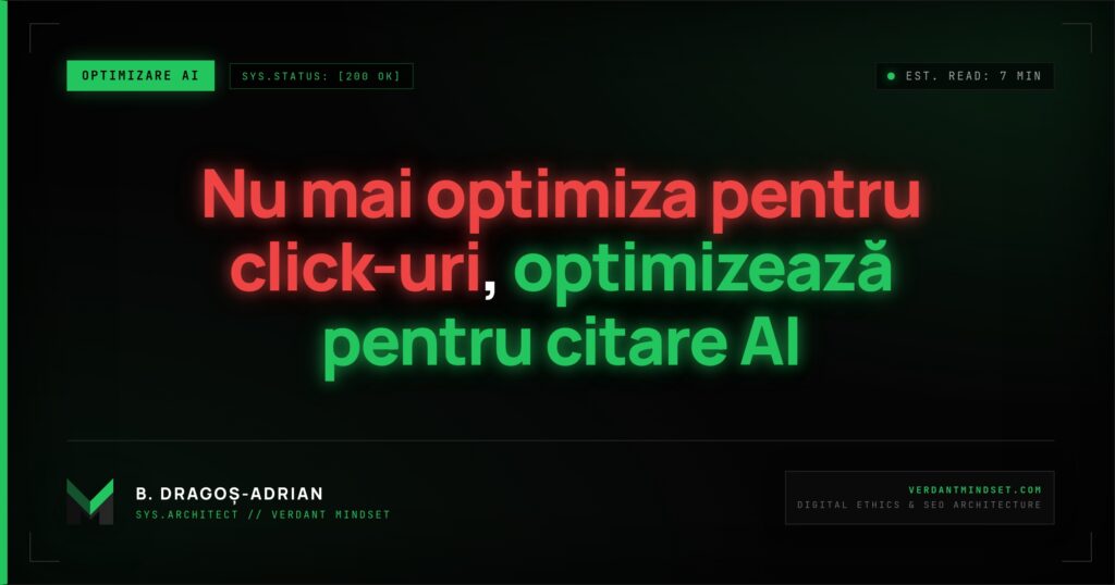 Ghid optimizare AEO și GEO pentru inteligența artificială generativă.