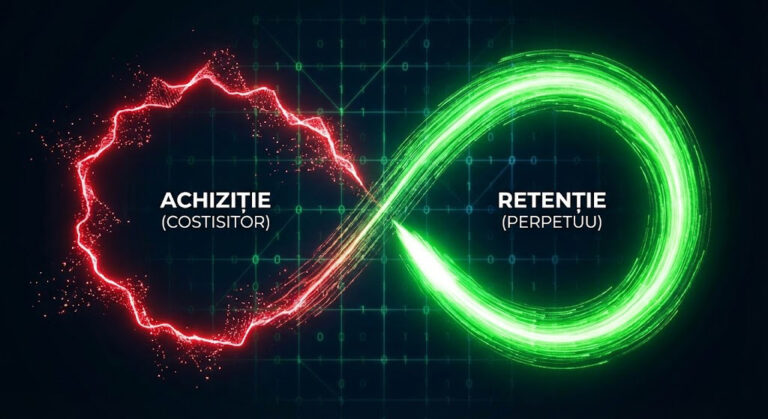 Reprezentarea ciclului de viață al clientului, unde Analiza de Cohorte Shopify transformă achiziția scumpă în retenție profitabilă.