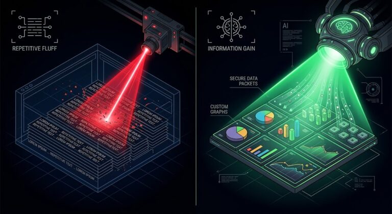 Arhitectura fluxului de date prin care Google validează și premiază informațiile originale (Information Gain) în timpul update-urilor de algoritm.