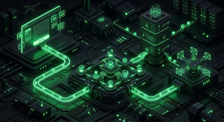 Fluxul automatizat de date dintre Webflow, n8n și sistemul CRM.