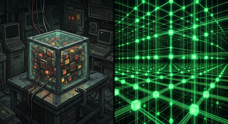 Comparație între limitele CMS-ului nativ și scalabilitatea infinită a bazelor de date externe.