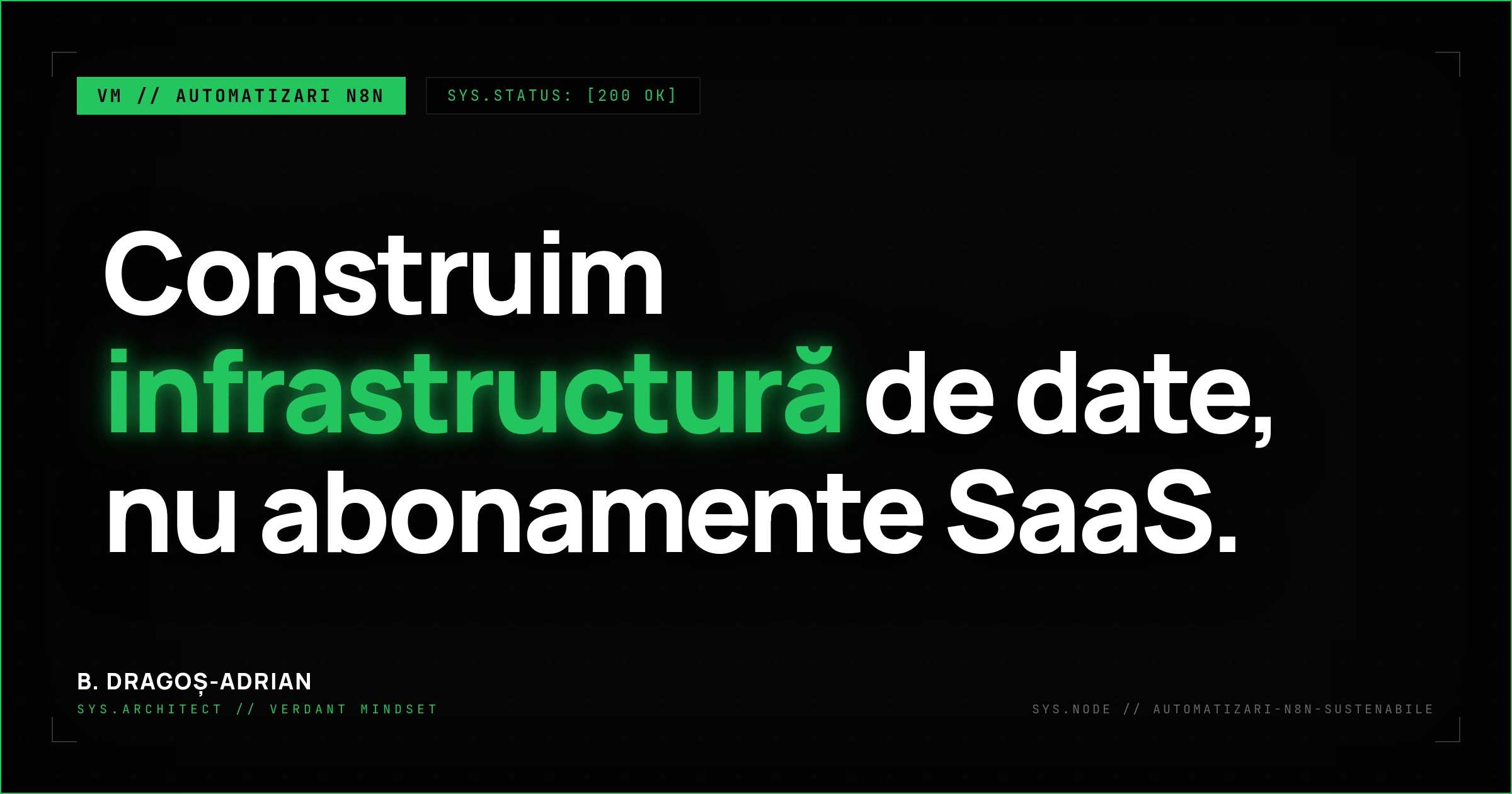 Automatizări n8n sustenabile self-hosted pentru control și scalabilitate maximă.