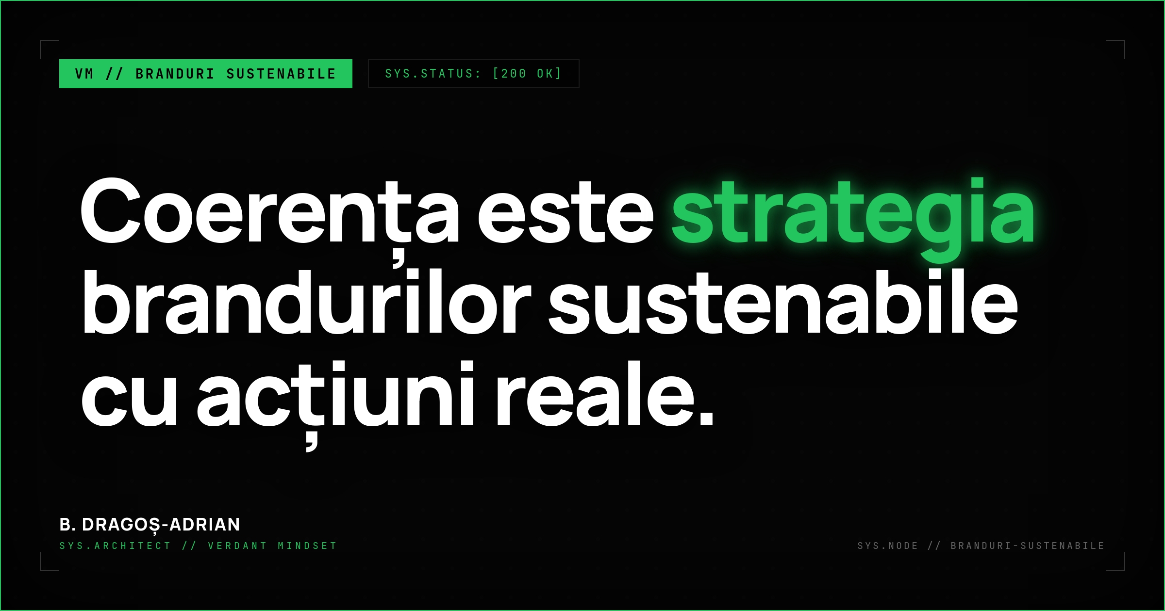 Consultanță strategică și marketing etic pentru branduri sustenabile autentice.