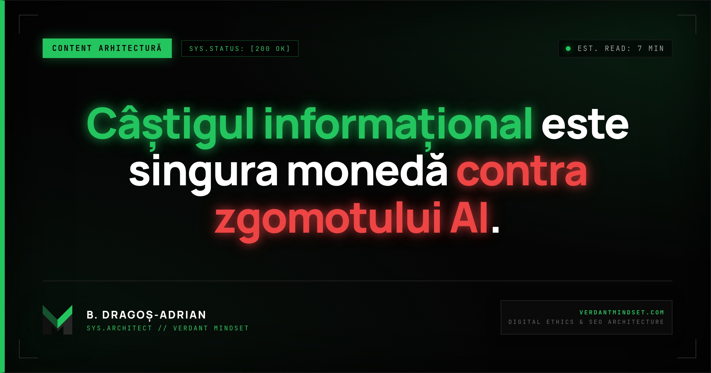Conținut AI versus Câștig Informațional pentru SEO B2B factual.