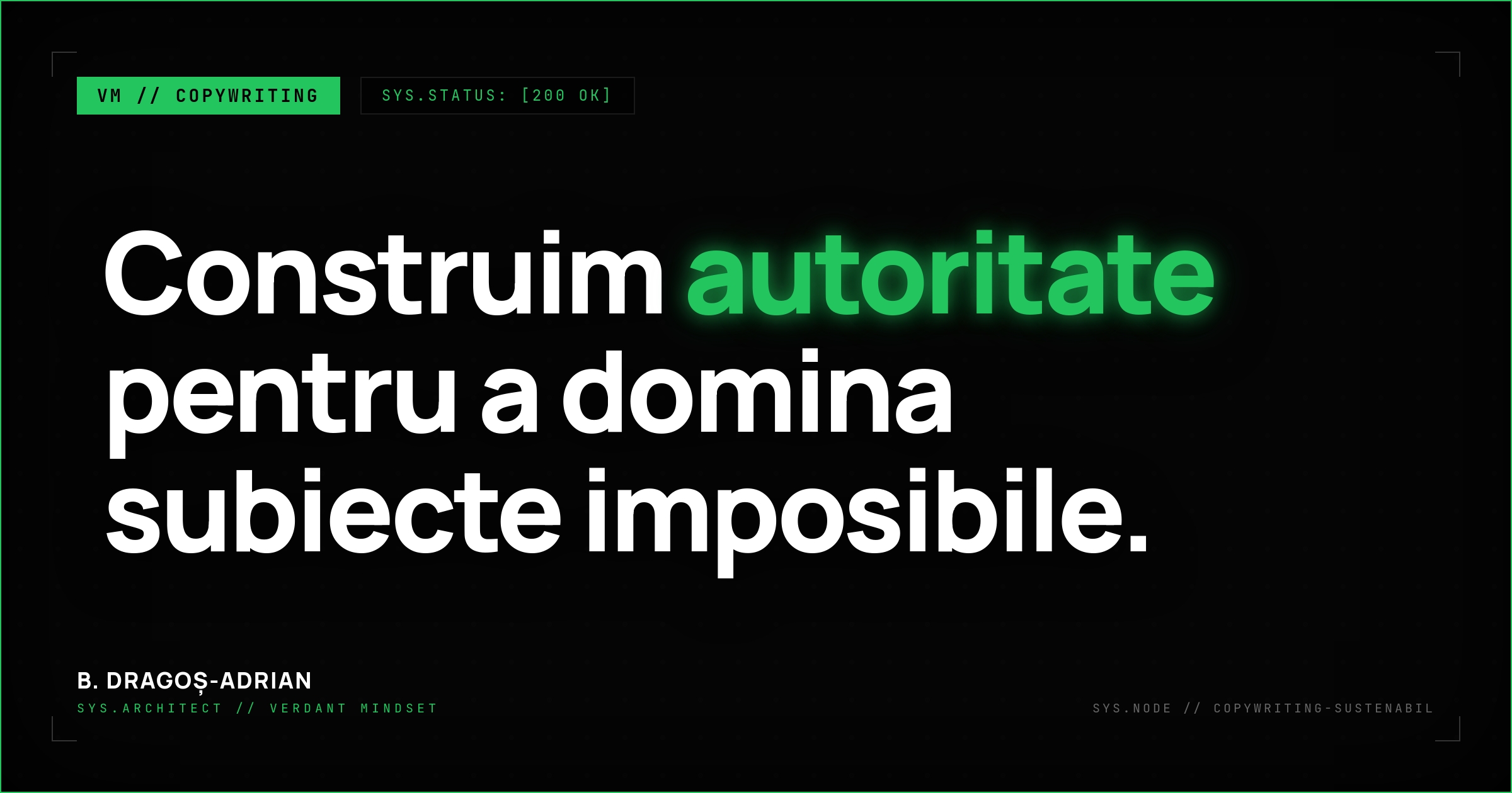 Servicii de copywriting sustenabil pentru autoritate și rank #1.