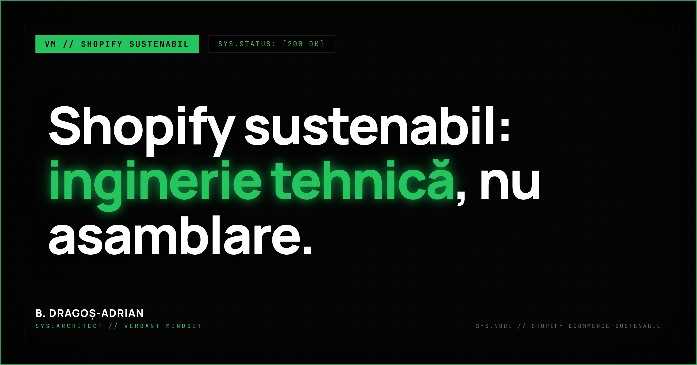 Dezvoltare Shopify eCommerce sustenabil prin cod custom și performanță.