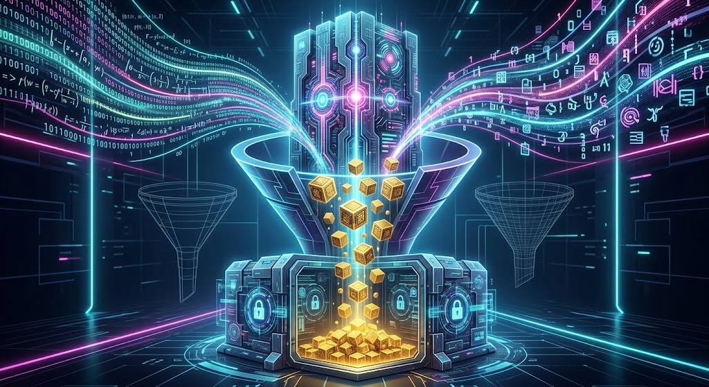 Diagramă 3D ilustrând conversia directă a traficului zero-click, filtrat prin intermediul inteligenței artificiale, în lead-uri calificate B2B.